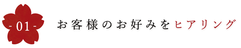 お客様のお好みをヒアリング