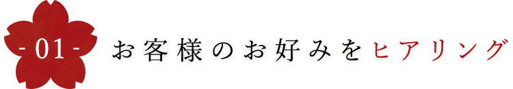 お客様のお好みをヒアリング